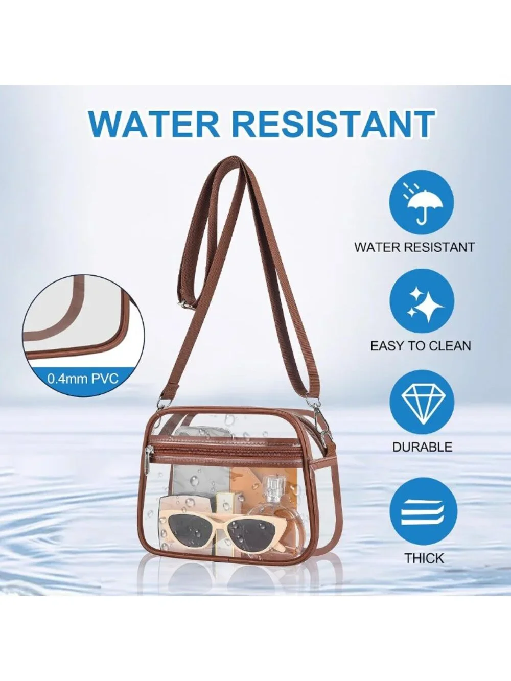 Stadium Approved Clear Bag for Events | Stylish Women's Top-Handle Handbag